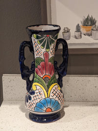 Flower Vase Home Decor, Talavera Mexican Pottery, Ceramic Vase, Hand Painted Decorative Vase, Colorful Home Decor, Wedding Gift