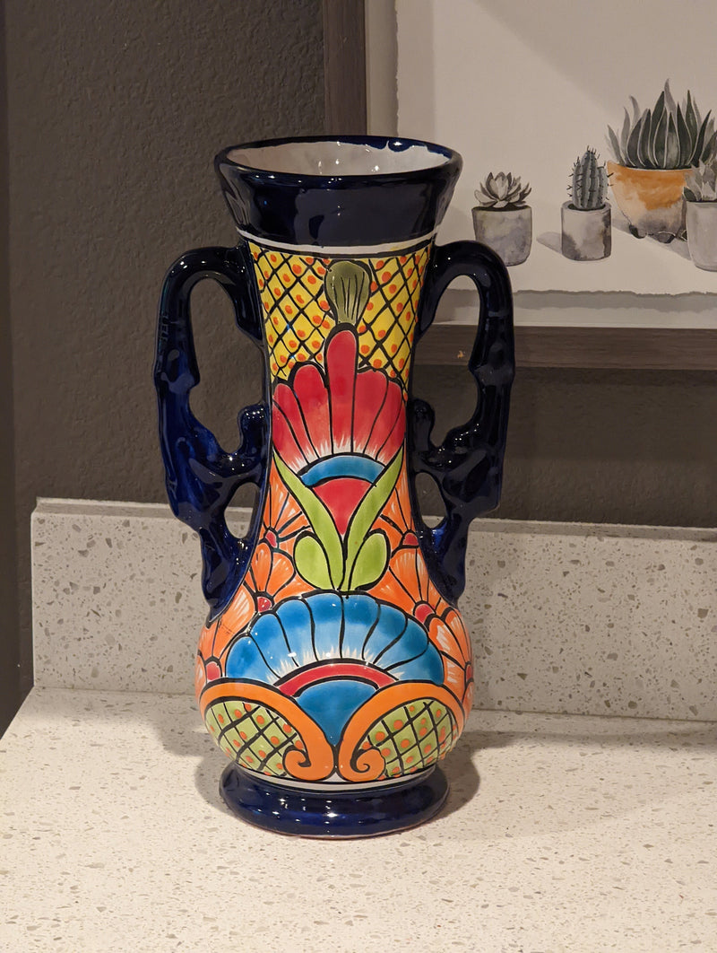 Flower Vase Home Decor, Talavera Mexican Pottery, Ceramic Vase, Hand Painted Decorative Vase, Colorful Home Decor, Wedding Gift