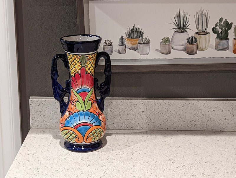 Flower Vase Home Decor, Talavera Mexican Pottery, Ceramic Vase, Hand Painted Decorative Vase, Colorful Home Decor, Wedding Gift