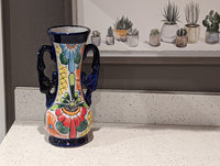 Flower Vase Home Decor, Talavera Mexican Pottery, Ceramic Vase, Hand Painted Decorative Vase, Colorful Home Decor, Wedding Gift