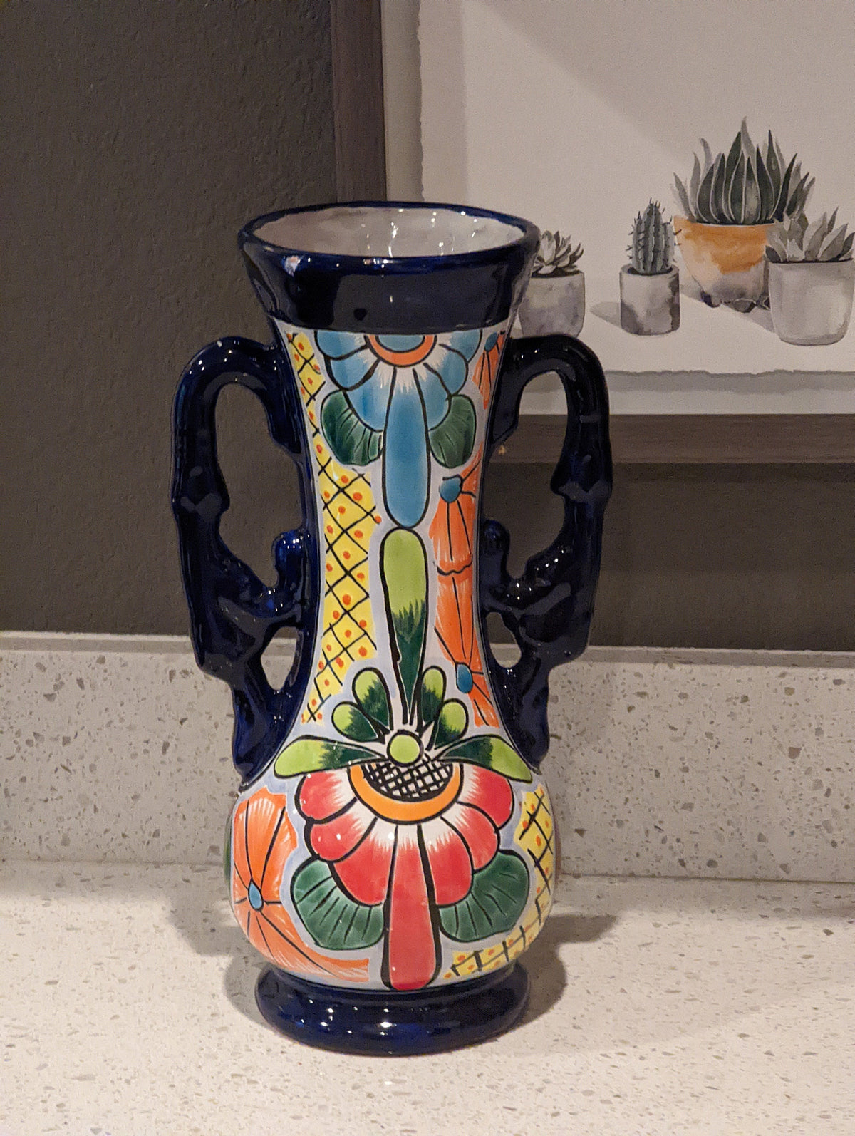 Flower Vase Home Decor, Talavera Mexican Pottery, Ceramic Vase, Hand Painted Decorative Vase, Colorful Home Decor, Wedding Gift