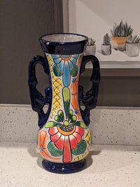 Flower Vase Home Decor, Talavera Mexican Pottery, Ceramic Vase, Hand Painted Decorative Vase, Colorful Home Decor, Wedding Gift