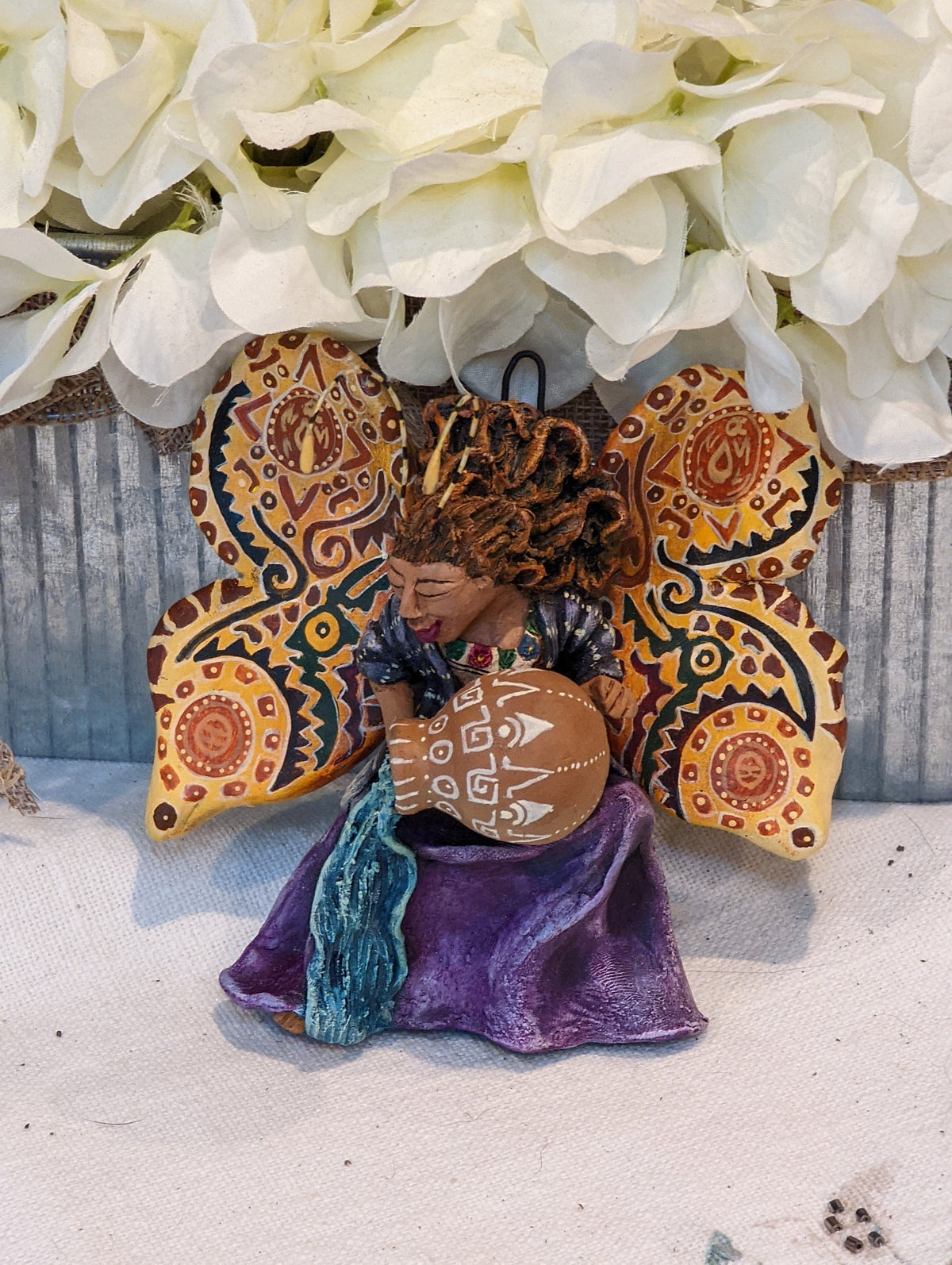Angel Christmas Ornament, Handmade Butterfly Wall Decor from Oaxaca, Whimsical Mexican Folk Art, Angel Wings Wall Decor, Butterfly Decor
