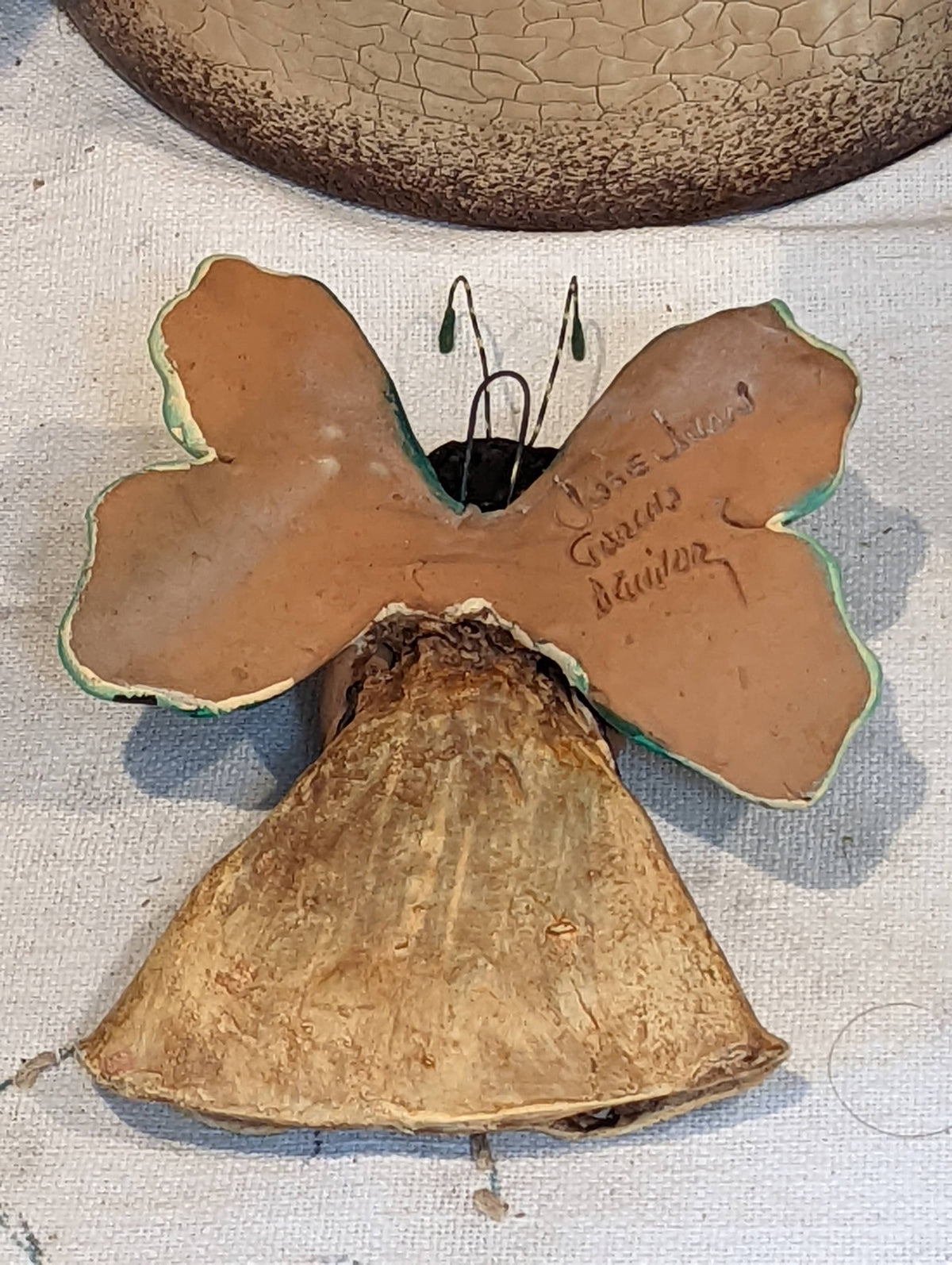 Angel Christmas Ornament, Handmade Home Decor from Oaxaca, Whimsical Mexico Folk Art, Angel Wings Wall Decor, Unique Butterfly Decor