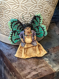 Angel Christmas Ornament, Handmade Home Decor from Oaxaca, Whimsical Mexico Folk Art, Angel Wings Wall Decor, Unique Butterfly Decor