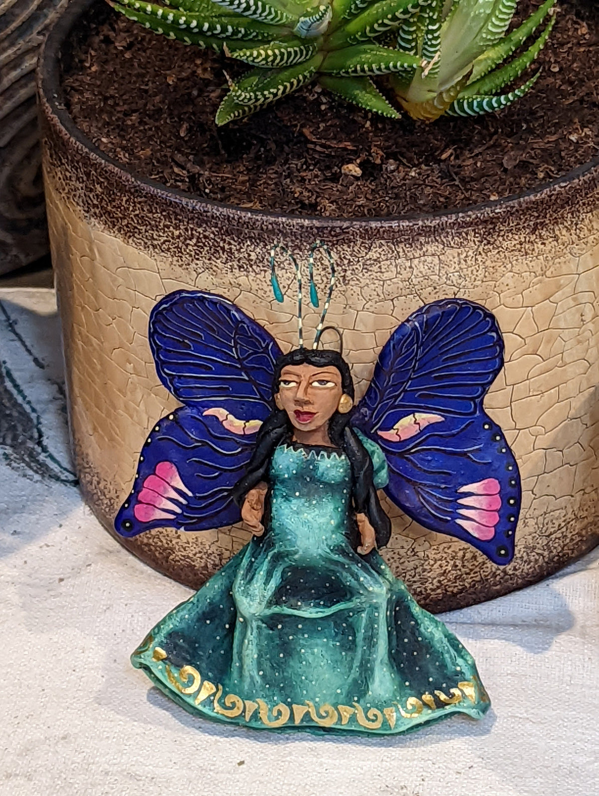 Angel Christmas Ornament, Handmade Butterfly Wall Decor from Oaxaca, Whimsical Mexican Art, Angel Wings Wall Decor, Purple Butterfly Decor