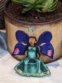 Angel Christmas Ornament, Handmade Butterfly Wall Decor from Oaxaca, Whimsical Mexican Art, Angel Wings Wall Decor, Purple Butterfly Decor