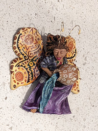 Angel Christmas Ornament, Handmade Butterfly Wall Decor from Oaxaca, Whimsical Mexican Folk Art, Angel Wings Wall Decor, Butterfly Decor