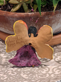 Angel Christmas Ornament, Handmade Home Decor from Oaxaca, Whimsical Mexico Folk Art, Angel Wings Wall Decor, Unique Butterfly Decor