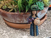 Oaxacan Woman Vendor, Mexican Folk Art from Oaxaca, Clay Figurine, Handmade by Juan Jose Aguilar, Collectible Women Statuette