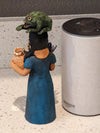 Oaxacan Woman Vendor, Mexican Folk Art from Oaxaca, Clay Figurine, Handmade by Juan Jose Aguilar, Collectible Women Statuette