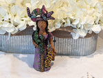 Oaxacan Woman Vendor, Mexican Folk Art from Oaxaca, Clay Figurine, Handmade by Juan Jose Aguilar, Collectible Women Statuette