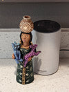 Oaxacan Woman Vendor, Mexican Folk Art from Oaxaca, Clay Figurine, Handmade by Juan Jose Aguilar, Collectible Women Statuette