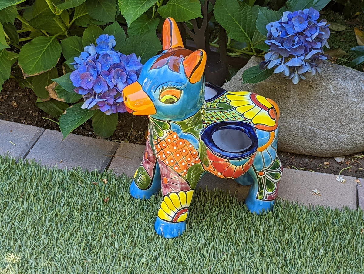 Cute Donkey Planter, Talavera Pottery, Planter Pot Decoration for Indoor Outdoor Home Decor, Handmade Mexican Burro Flower Pot