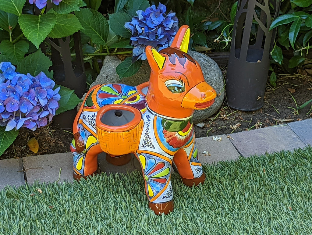 Cute Donkey Planter, Talavera Pottery, Planter Pot Decoration for Indoor Outdoor Home Decor, Handmade Mexican Burro Flower Pot