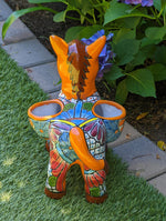 Cute Donkey Planter, Talavera Pottery, Planter Pot Decoration for Indoor Outdoor Home Decor, Handmade Mexican Burro Flower Pot