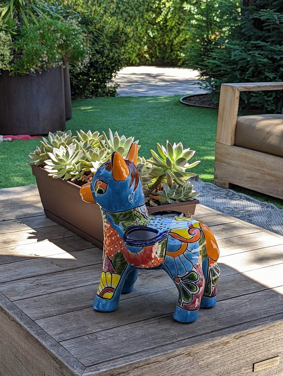 Cute Donkey Planter, Talavera Pottery, Planter Pot Decoration for Indoor Outdoor Home Decor, Handmade Mexican Burro Flower Pot