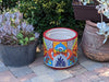 Colorful 13" Round Flower Pot, Talavera Ceramic Planter, Handmade Pottery, Outdoor Garden Decor, Indoor Home Decor, Unique Housewarming Gift