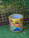 Colorful 13" Round Flower Pot, Talavera Ceramic Planter, Handmade Pottery, Outdoor Garden Decor, Indoor Home Decor, Unique Housewarming Gift