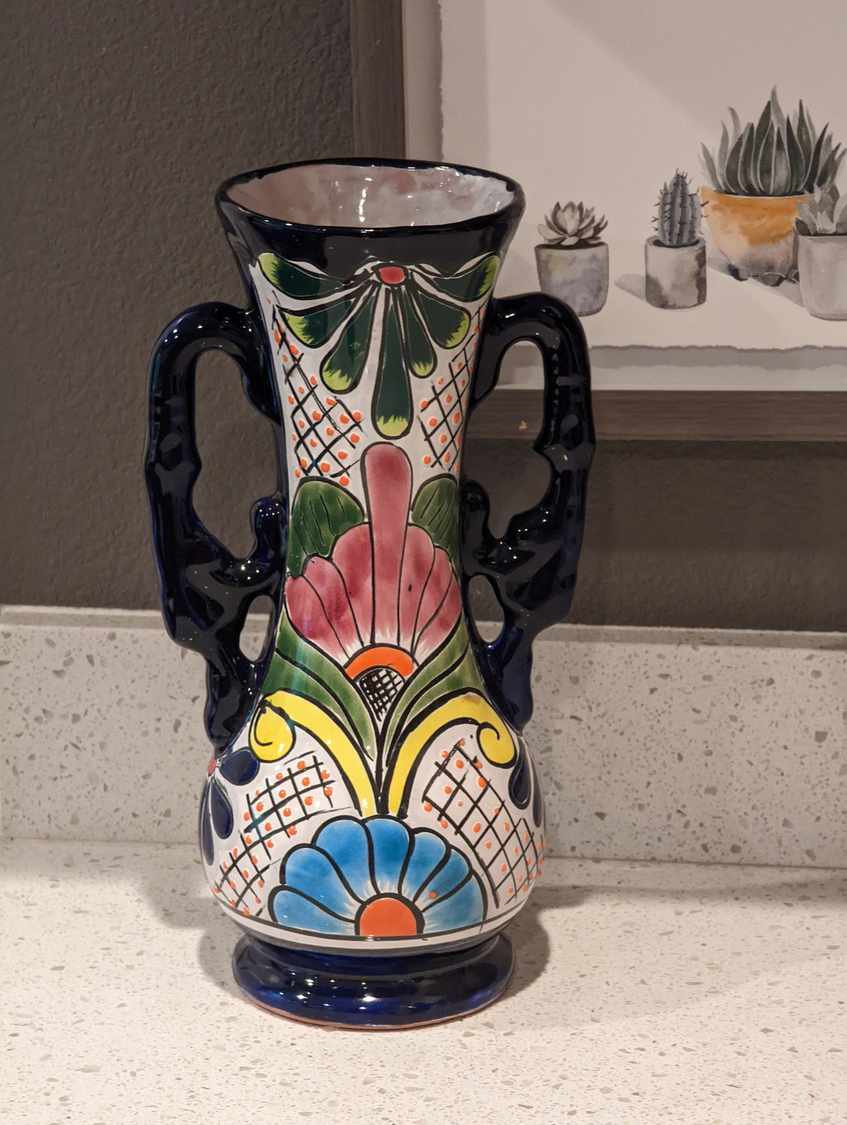 Flower Vase Home Decor, Talavera Mexican Pottery, Ceramic Vase, Hand Painted Decorative Vase, Colorful Home Decor, Wedding Gift
