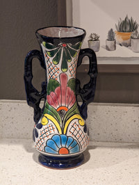 Flower Vase Home Decor, Talavera Mexican Pottery, Ceramic Vase, Hand Painted Decorative Vase, Colorful Home Decor, Wedding Gift