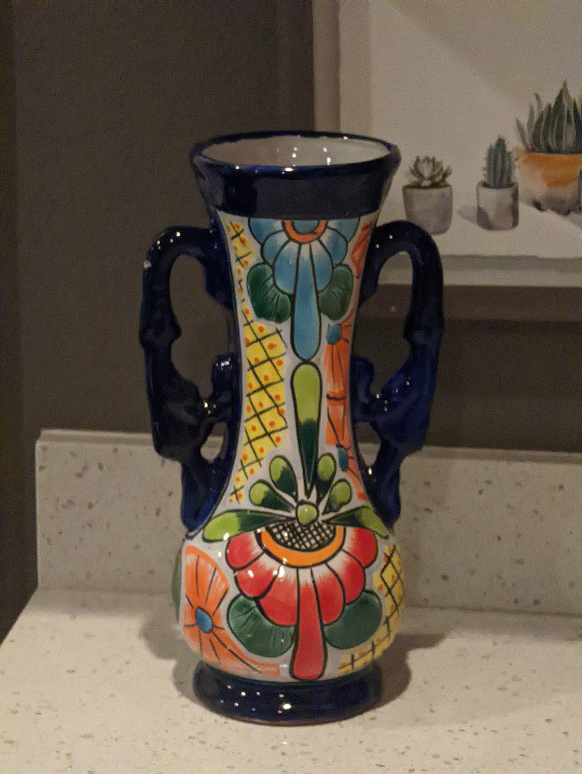 Flower Vase Home Decor, Talavera Mexican Pottery, Ceramic Vase, Hand Painted Decorative Vase, Colorful Home Decor, Wedding Gift