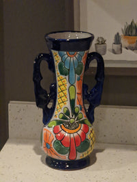 Flower Vase Home Decor, Talavera Mexican Pottery, Ceramic Vase, Hand Painted Decorative Vase, Colorful Home Decor, Wedding Gift