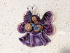 Angel Christmas Ornament, Handmade Butterfly Wall Decor from Oaxaca, Whimsical Mexican Art, Angel Wings Wall Decor, Purple Butterfly Decor