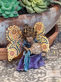 Angel Christmas Ornament, Handmade Butterfly Wall Decor from Oaxaca, Whimsical Mexican Folk Art, Angel Wings Wall Decor, Butterfly Decor