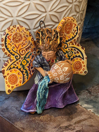 Angel Christmas Ornament, Handmade Butterfly Wall Decor from Oaxaca, Whimsical Mexican Folk Art, Angel Wings Wall Decor, Butterfly Decor