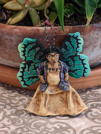 Angel Christmas Ornament, Handmade Home Decor from Oaxaca, Whimsical Mexico Folk Art, Angel Wings Wall Decor, Unique Butterfly Decor