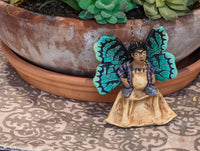 Angel Christmas Ornament, Handmade Home Decor from Oaxaca, Whimsical Mexico Folk Art, Angel Wings Wall Decor, Unique Butterfly Decor