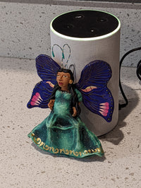 Angel Christmas Ornament, Handmade Butterfly Wall Decor from Oaxaca, Whimsical Mexican Art, Angel Wings Wall Decor, Purple Butterfly Decor