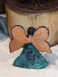 Angel Christmas Ornament, Handmade Butterfly Wall Decor from Oaxaca, Whimsical Mexican Art, Angel Wings Wall Decor, Purple Butterfly Decor
