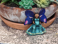 Angel Christmas Ornament, Handmade Butterfly Wall Decor from Oaxaca, Whimsical Mexican Art, Angel Wings Wall Decor, Purple Butterfly Decor