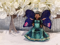 Angel Christmas Ornament, Handmade Butterfly Wall Decor from Oaxaca, Whimsical Mexican Art, Angel Wings Wall Decor, Purple Butterfly Decor