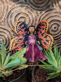 Angel Christmas Ornament, Handmade Home Decor from Oaxaca, Whimsical Mexico Folk Art, Angel Wings Wall Decor, Unique Butterfly Decor