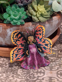 Angel Christmas Ornament, Handmade Home Decor from Oaxaca, Whimsical Mexico Folk Art, Angel Wings Wall Decor, Unique Butterfly Decor