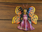 Angel Christmas Ornament, Handmade Home Decor from Oaxaca, Whimsical Mexico Folk Art, Angel Wings Wall Decor, Unique Butterfly Decor