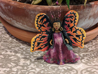Angel Christmas Ornament, Handmade Home Decor from Oaxaca, Whimsical Mexico Folk Art, Angel Wings Wall Decor, Unique Butterfly Decor
