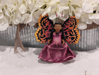Angel Christmas Ornament, Handmade Home Decor from Oaxaca, Whimsical Mexico Folk Art, Angel Wings Wall Decor, Unique Butterfly Decor