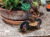 Oaxacan Vendor Woman on Bicycle, Mexican Folk Art from Oaxaca, Clay Figurine, Handmade by Juan Jose Aguilar, Collectible Women Statuette