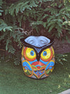 Gorgeous 14" Owl Flower Pot, Talavera Ceramic Planter, Handmade Pottery, Outdoor Garden Decor, Indoor Home Decor, Unique Gift for Birders