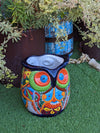 Gorgeous 14" Owl Flower Pot, Talavera Ceramic Planter, Handmade Pottery, Outdoor Garden Decor, Indoor Home Decor, Unique Gift for Birders