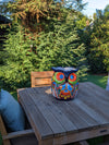 Gorgeous 14" Owl Flower Pot, Talavera Ceramic Planter, Handmade Pottery, Outdoor Garden Decor, Indoor Home Decor, Unique Gift for Birders