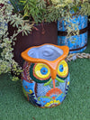 Gorgeous 14" Owl Flower Pot, Talavera Ceramic Planter, Handmade Pottery, Outdoor Garden Decor, Indoor Home Decor, Unique Gift for Birders