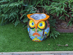 Gorgeous 14" Owl Flower Pot, Talavera Ceramic Planter, Handmade Pottery, Outdoor Garden Decor, Indoor Home Decor, Unique Gift for Birders