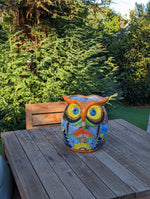 Gorgeous 14" Owl Flower Pot, Talavera Ceramic Planter, Handmade Pottery, Outdoor Garden Decor, Indoor Home Decor, Unique Gift for Birders