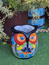 Gorgeous 14" Owl Flower Pot, Talavera Ceramic Planter, Handmade Pottery, Outdoor Garden Decor, Indoor Home Decor, Unique Gift for Birders