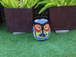 Gorgeous 14" Owl Flower Pot, Talavera Ceramic Planter, Handmade Pottery, Outdoor Garden Decor, Indoor Home Decor, Unique Gift for Birders